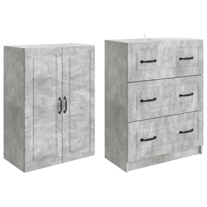 vidaXL Cabinet Set 2 pcs Concrete Grey 66 x 34.5 x 87 cm