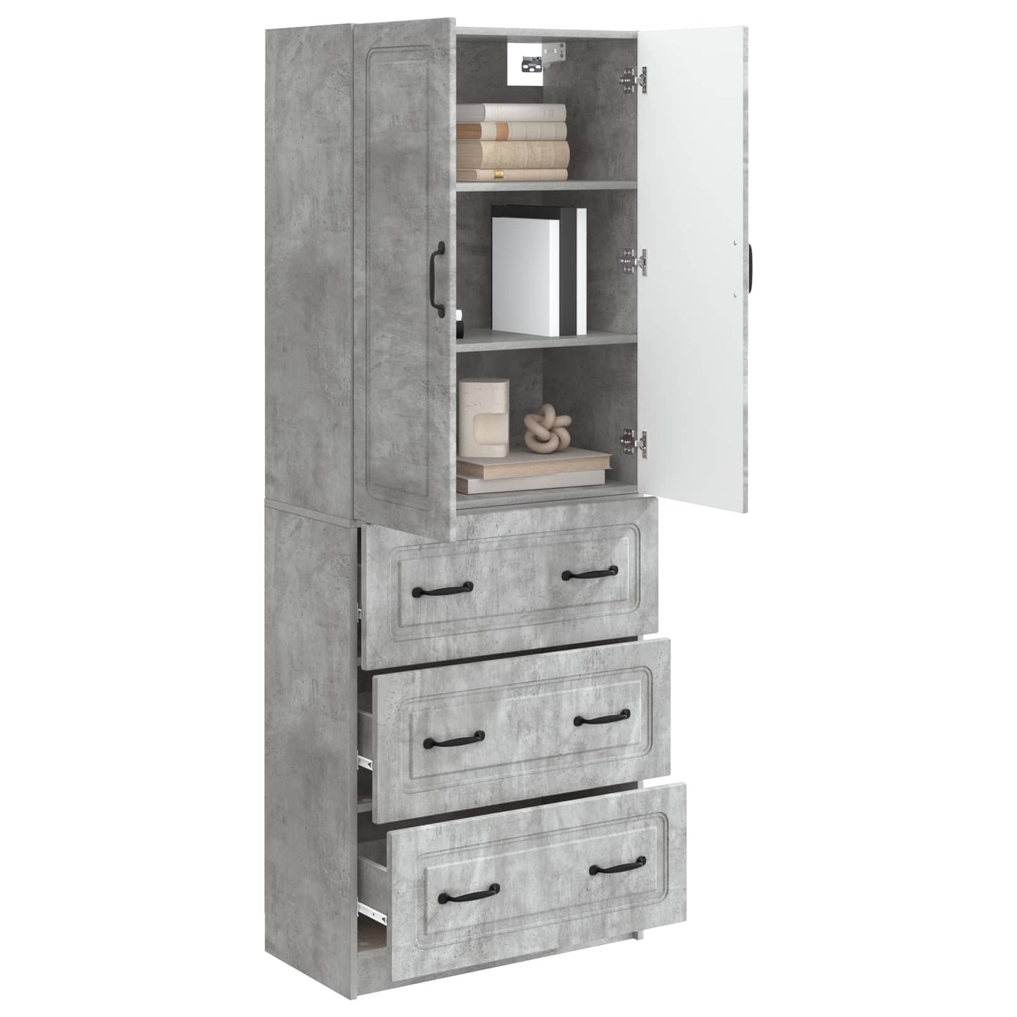vidaXL Cabinet Set 2 pcs Concrete Grey 66 x 34.5 x 87 cm