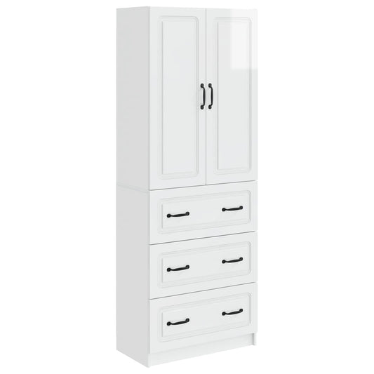 vidaXL Cabinet Set 2 pcs High Gloss White 66 x 34.5 x 87 cm