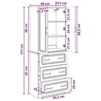 vidaXL Cabinet Set 2 pcs 66 x 34.5 x 87 cm Engineered Wood