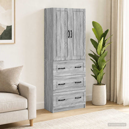 vidaXL Cabinet Set 2 pcs 66 x 34.5 x 87 cm Engineered Wood Grey Sonoma