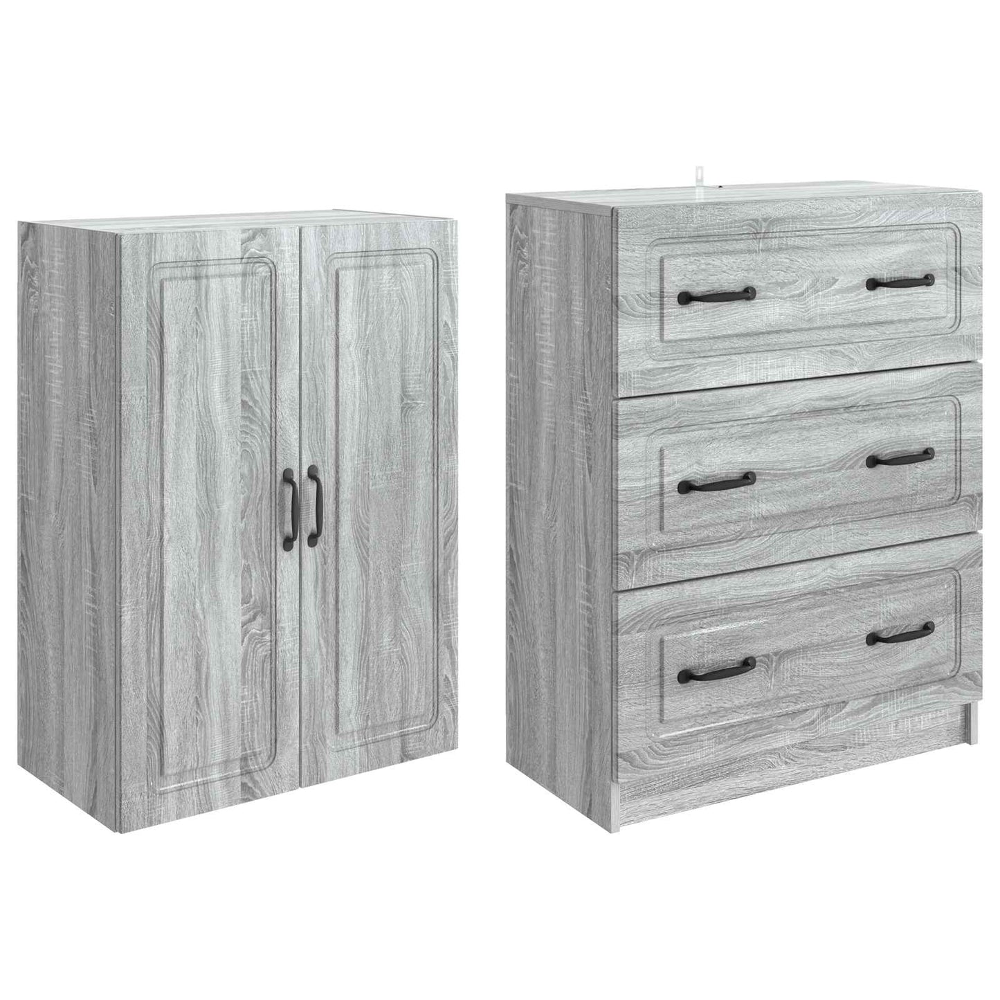 vidaXL Cabinet Set 2 pcs Grey Sonoma 66 x 34.5 x 87 cm Engineered Wood