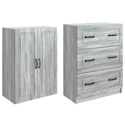 vidaXL Cabinet Set 2 pcs Grey Sonoma 66 x 34.5 x 87 cm Engineered Wood