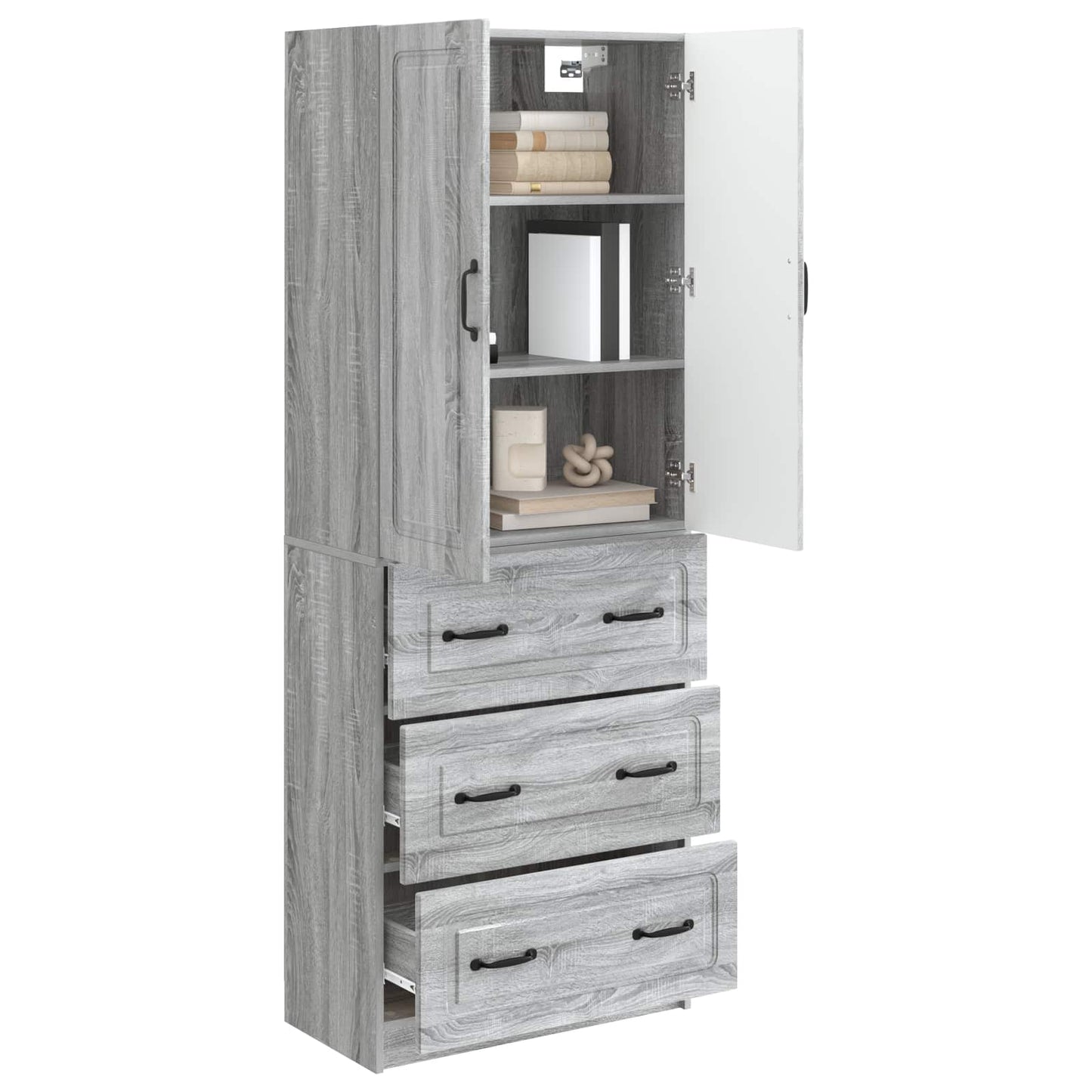 vidaXL Cabinet Set 2 pcs Grey Sonoma 66 x 34.5 x 87 cm Engineered Wood