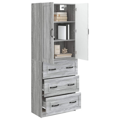 vidaXL Cabinet Set 2 pcs Grey Sonoma 66 x 34.5 x 87 cm Engineered Wood