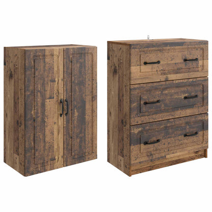 vidaXL Cabinet Set 2 pcs 66 x 34.5 x 87 cm Engineered Wood Old Wood