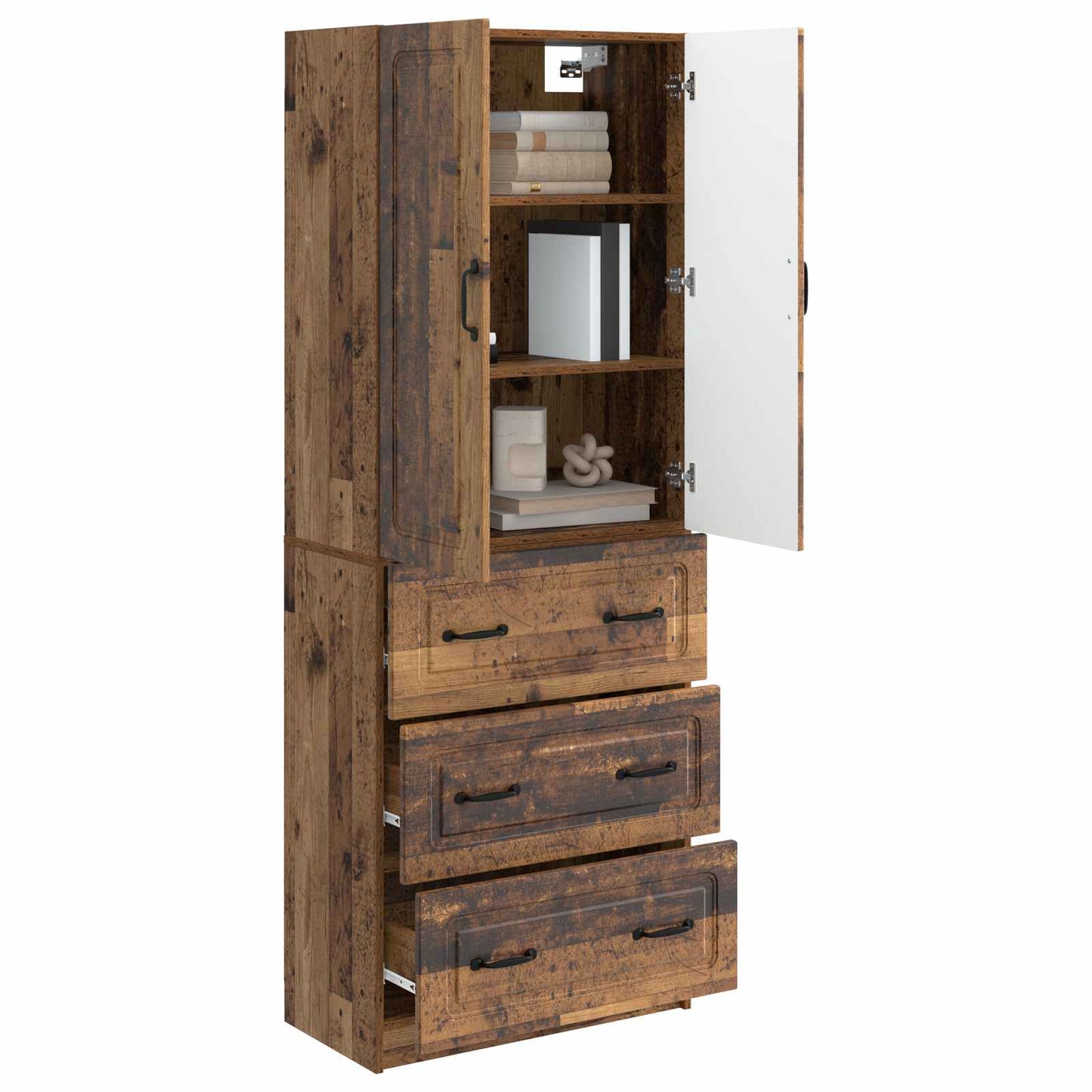 vidaXL Cabinet Set 2 pcs 66 x 34.5 x 87 cm Engineered Wood Old Wood