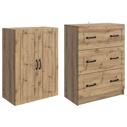 vidaXL Cabinet Set 2 pcs 66 x 34.5 x 87 cm Engineered Wood Artisan Oak