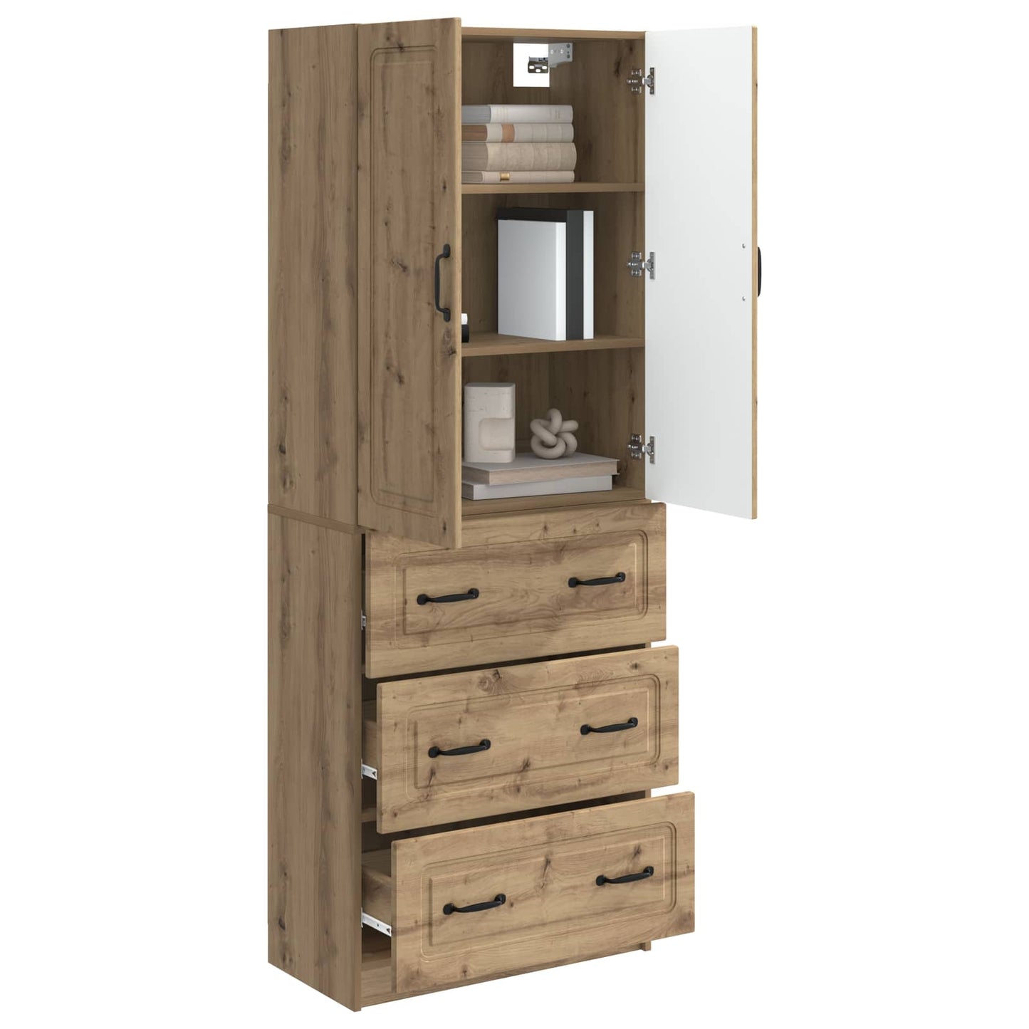 vidaXL Cabinet Set 2 pcs 66 x 34.5 x 87 cm Engineered Wood Artisan Oak