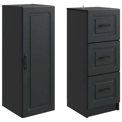 vidaXL Cabinet Set 2 pcs 33 x 34.5 x 87 cm Engineered Wood Black