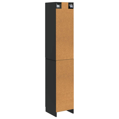 vidaXL Cabinet Set 2 pcs 33 x 34.5 x 87 cm Engineered Wood Black