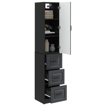 vidaXL Cabinet Set 2 pcs 33 x 34.5 x 87 cm Engineered Wood Black