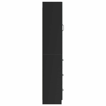 vidaXL Cabinet Set 2 pcs 33 x 34.5 x 87 cm Engineered Wood Black