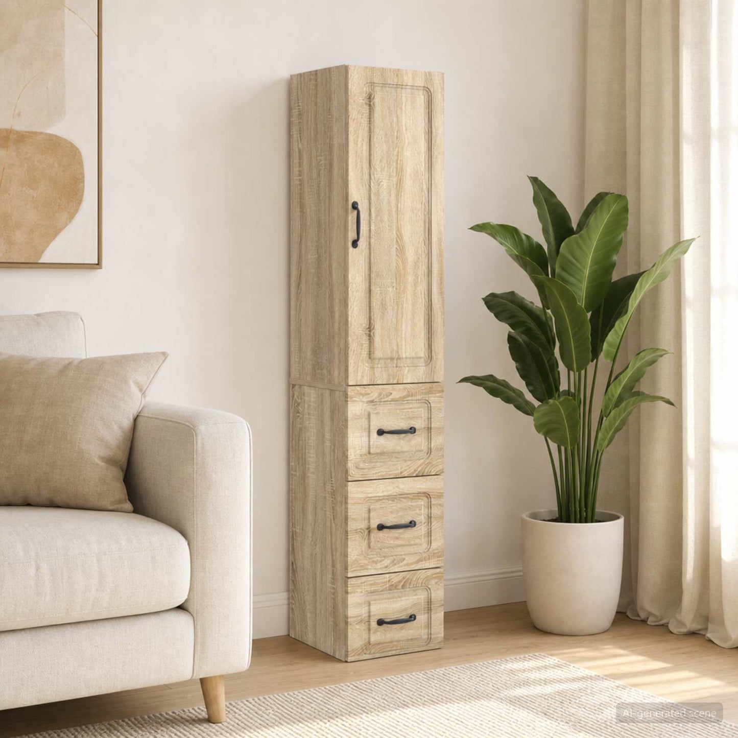 vidaXL Cabinet Set 2 pcs Sonoma Oak 33 x 34.5 x 87 cm Engineered Wood