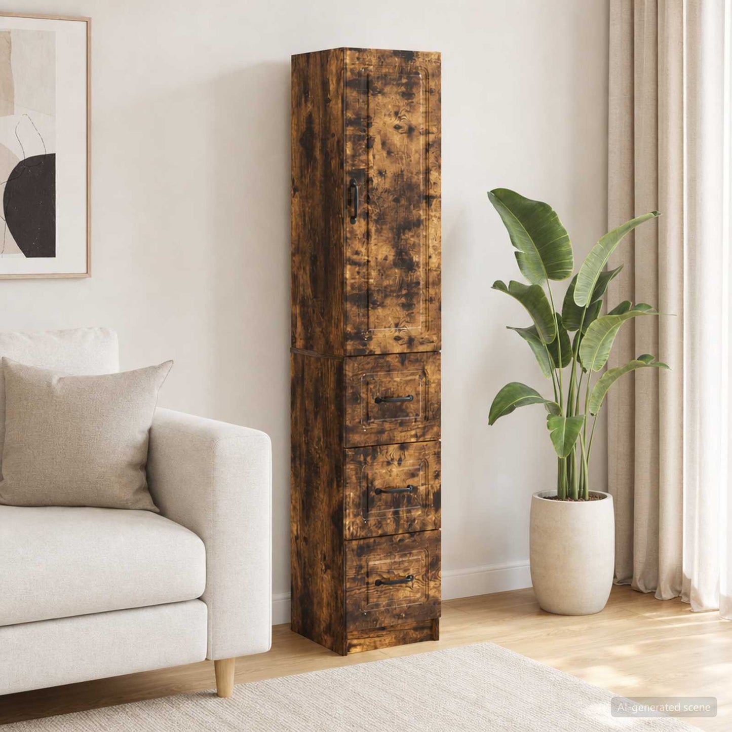 vidaXL Cabinet Set 2 pcs 33 x 34.5 x 87 cm Engineered Wood Smoked Oak