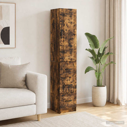 vidaXL Cabinet Set 2 pcs 33 x 34.5 x 87 cm Engineered Wood Smoked Oak
