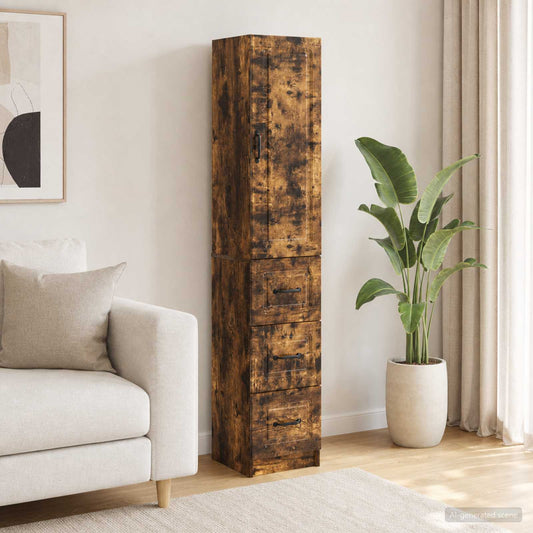 vidaXL Cabinet Set 2 pcs 33 x 34.5 x 87 cm Engineered Wood Smoked Oak