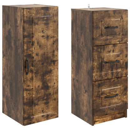vidaXL Cabinet Set 2 pcs 33 x 34.5 x 87 cm Engineered Wood Smoked Oak