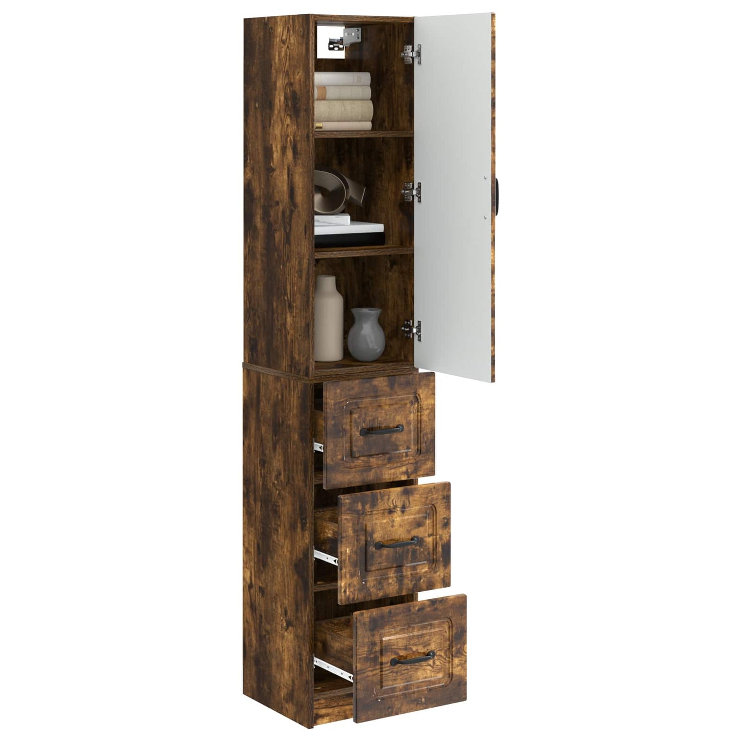 vidaXL Cabinet Set 2 pcs 33 x 34.5 x 87 cm Engineered Wood Smoked Oak