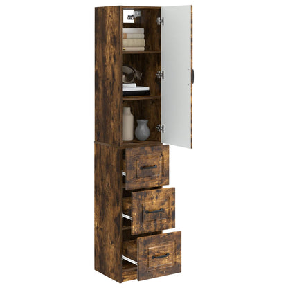 vidaXL Cabinet Set 2 pcs 33 x 34.5 x 87 cm Engineered Wood Smoked Oak