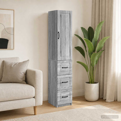 vidaXL Cabinet Set 2 pcs 33 x 34.5 x 87 cm Engineered Wood Grey Sonoma