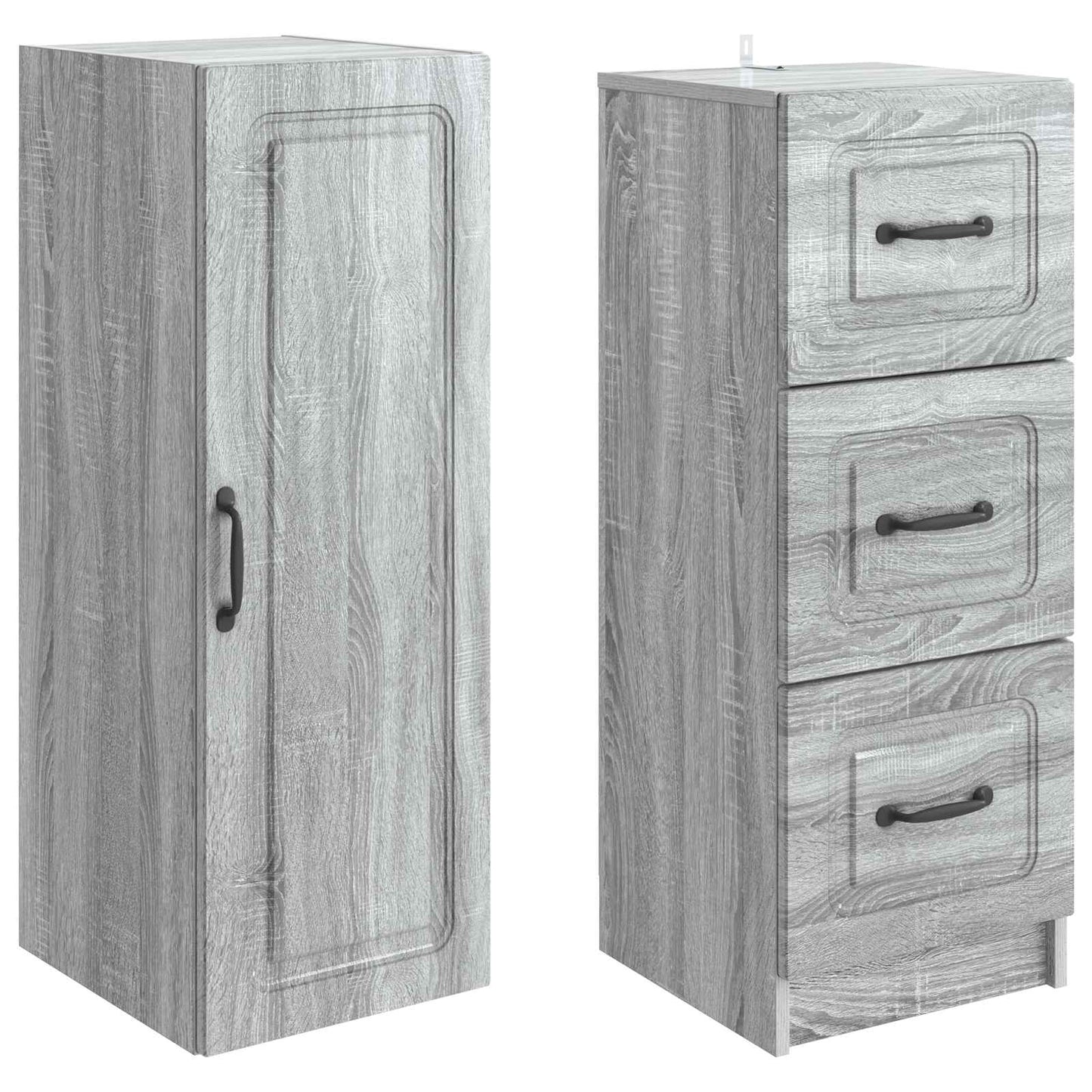 vidaXL Cabinet Set 2 pcs Grey Sonoma 33 x 34.5 x 87 cm Engineered Wood