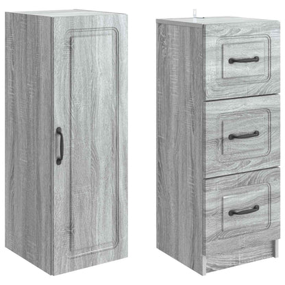 vidaXL Cabinet Set 2 pcs Grey Sonoma 33 x 34.5 x 87 cm Engineered Wood