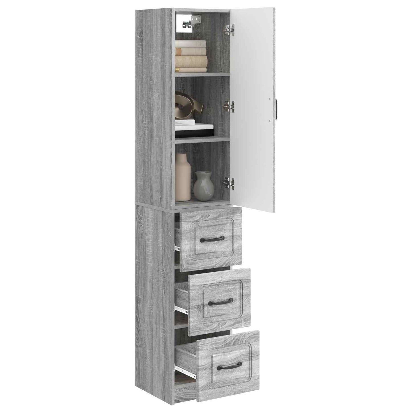vidaXL Cabinet Set 2 pcs Grey Sonoma 33 x 34.5 x 87 cm Engineered Wood