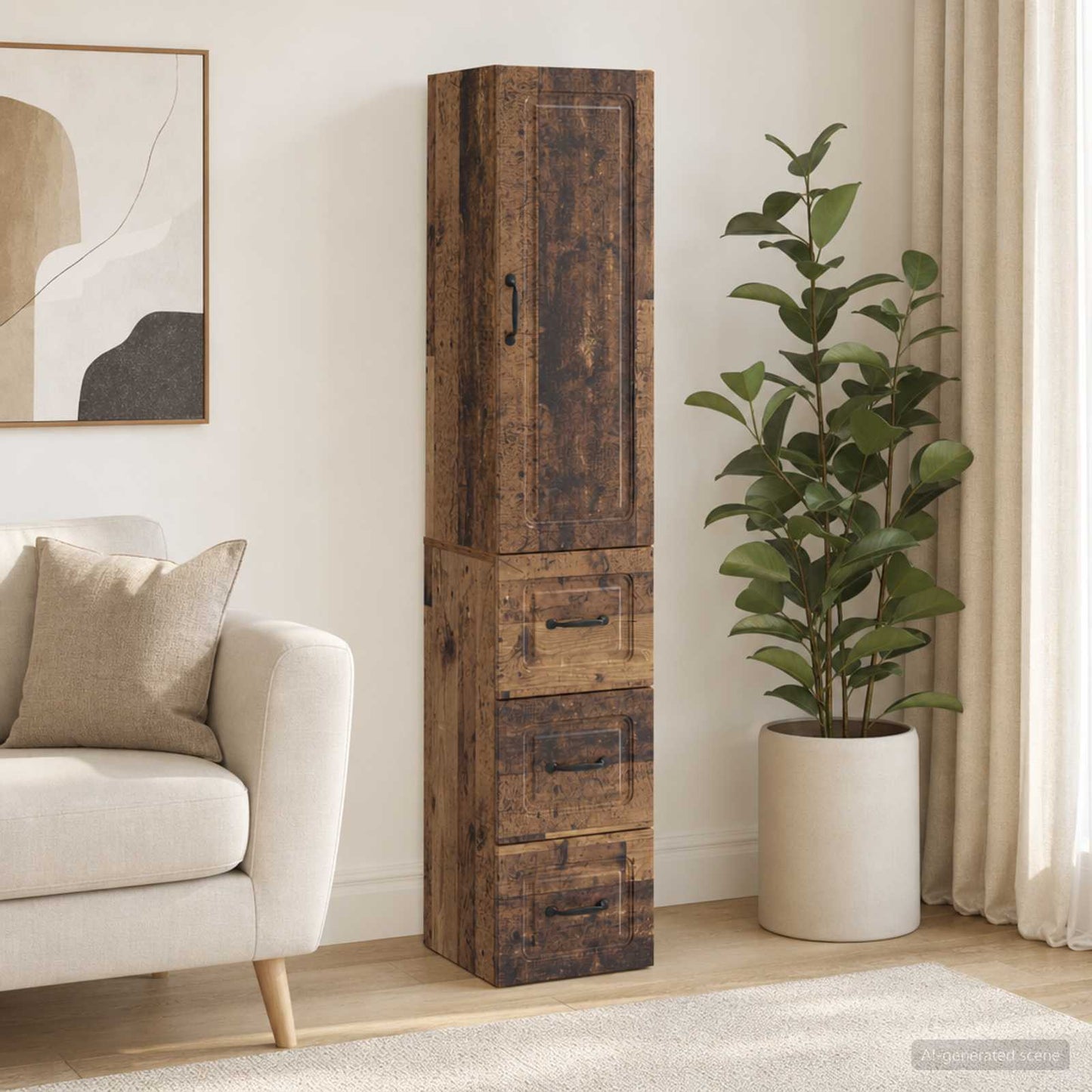 vidaXL Cabinet Set 2 pcs Old Wood 33 x 34.5 x 87 cm Engineered Wood