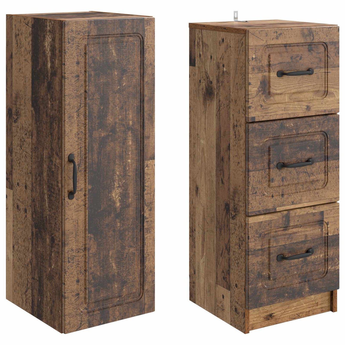 vidaXL Cabinet Set 2 pcs 33 x 34.5 x 87 cm Engineered Wood Old Wood