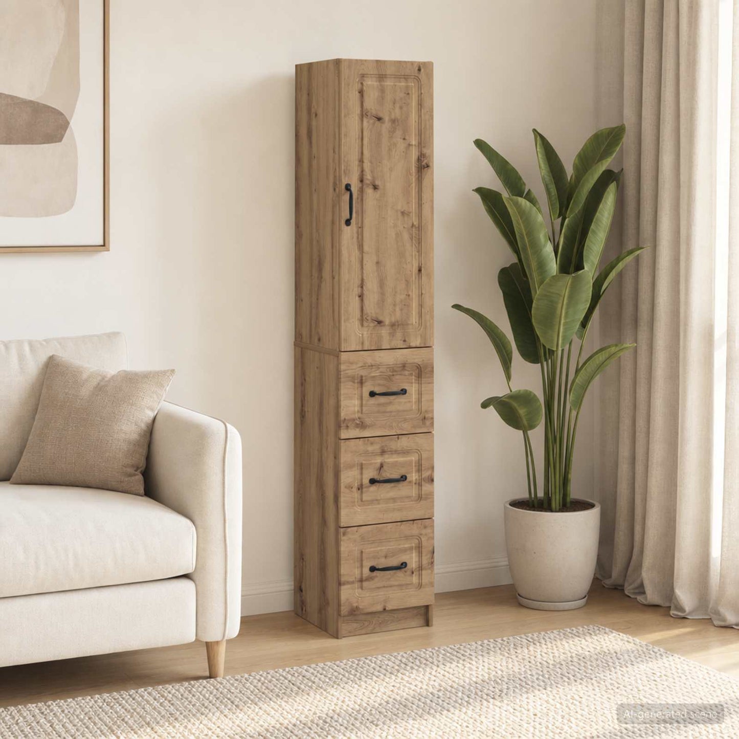 vidaXL Cabinet Set 2 pcs 33 x 34.5 x 87 cm Engineered Wood Artisan Oak