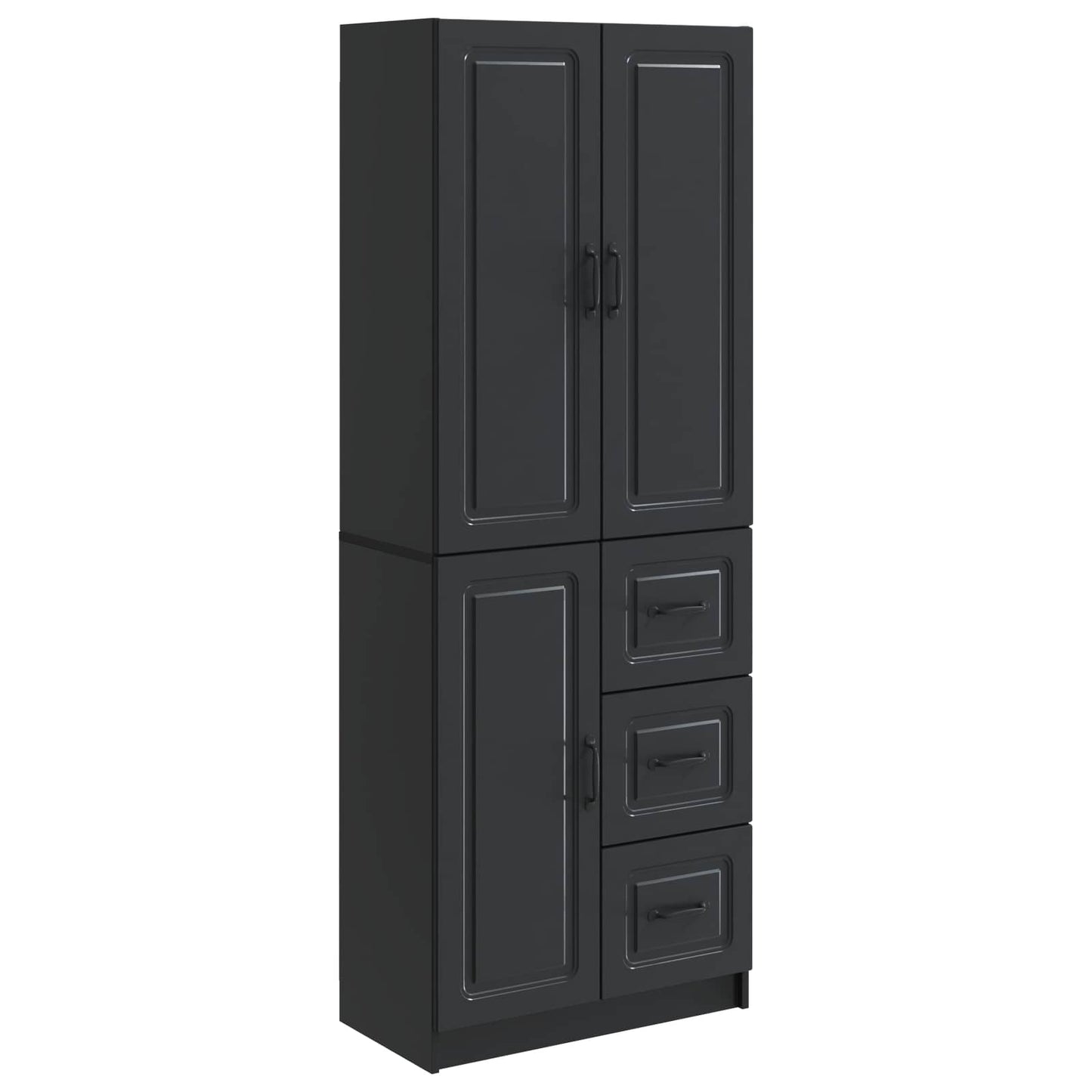 vidaXL Cabinet Set 2 pcs Black Engineered Wood
