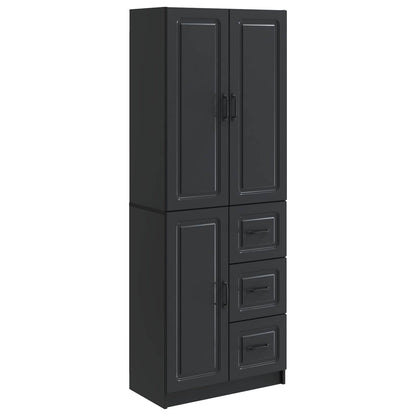 vidaXL Cabinet Set 2 pcs Black Engineered Wood
