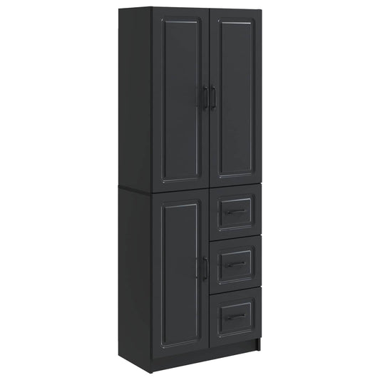 vidaXL Cabinet Set 2 pcs Black Engineered Wood