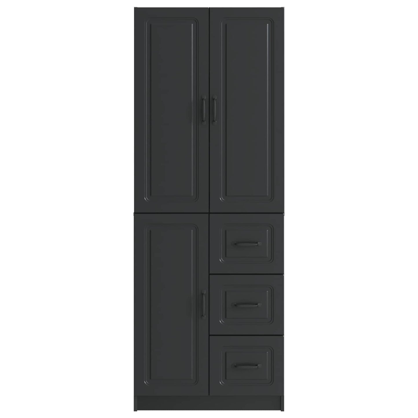 vidaXL Cabinet Set 2 pcs Black Engineered Wood