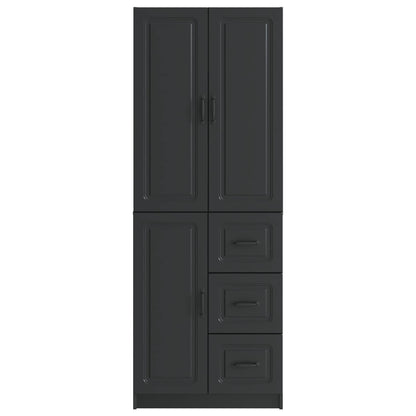 vidaXL Cabinet Set 2 pcs Black Engineered Wood