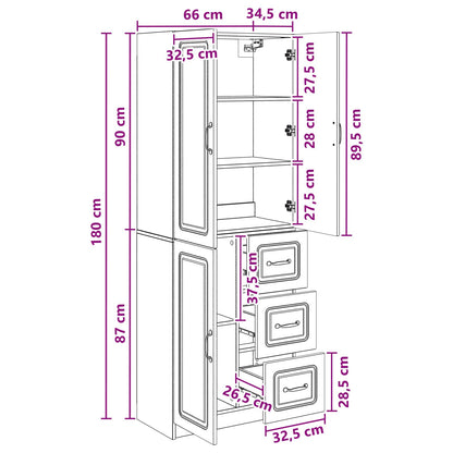 vidaXL Cabinet Set 2 pcs Black Engineered Wood