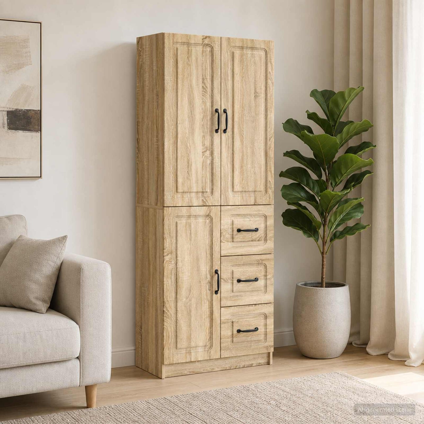 vidaXL Cabinet Set 2 pcs Sonoma Oak Engineered Wood