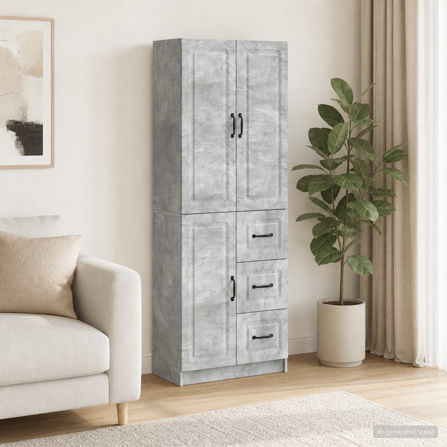 vidaXL Cabinet Set 2 pcs Concrete Grey Engineered Wood