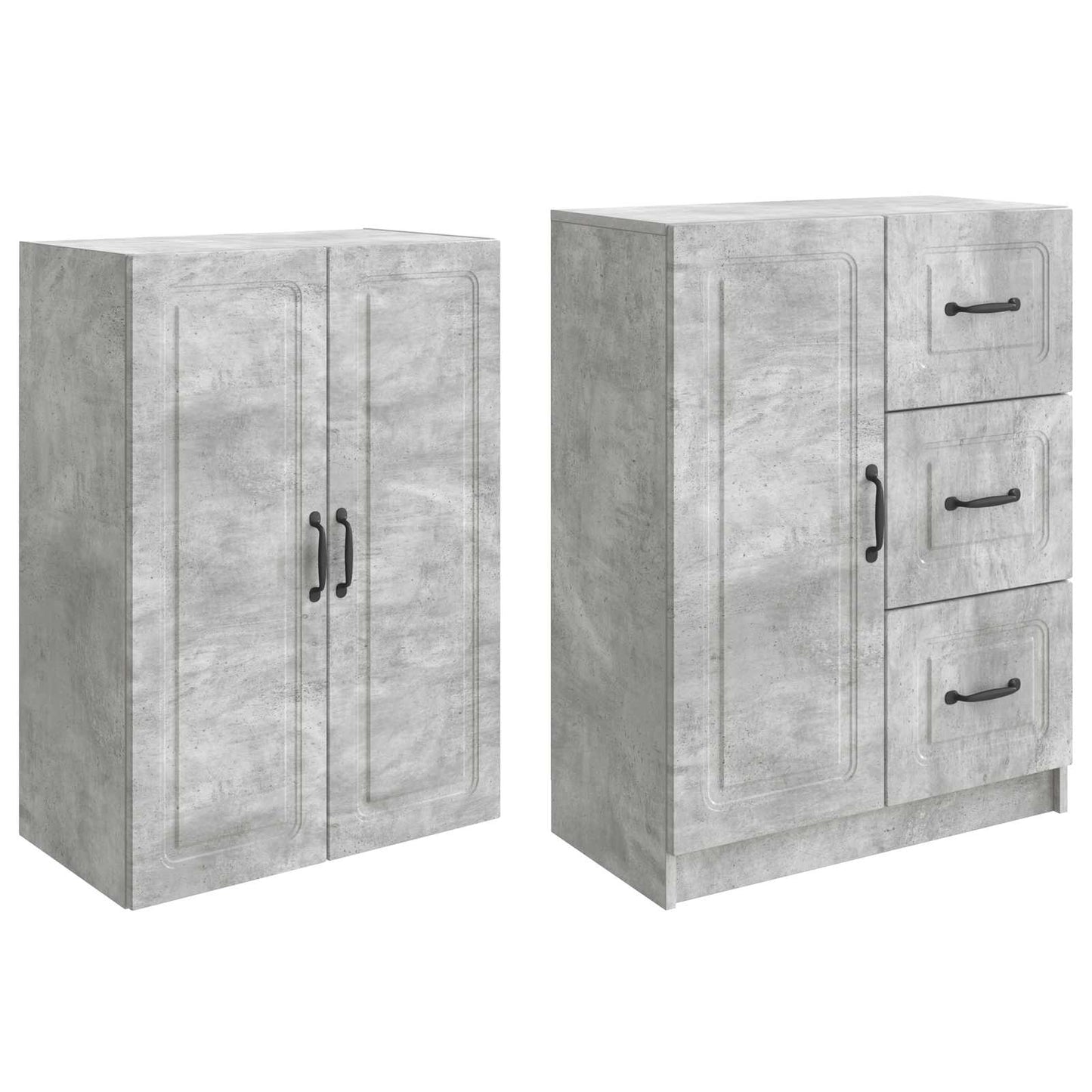 vidaXL Cabinet Set 2 pcs Concrete Grey Engineered Wood