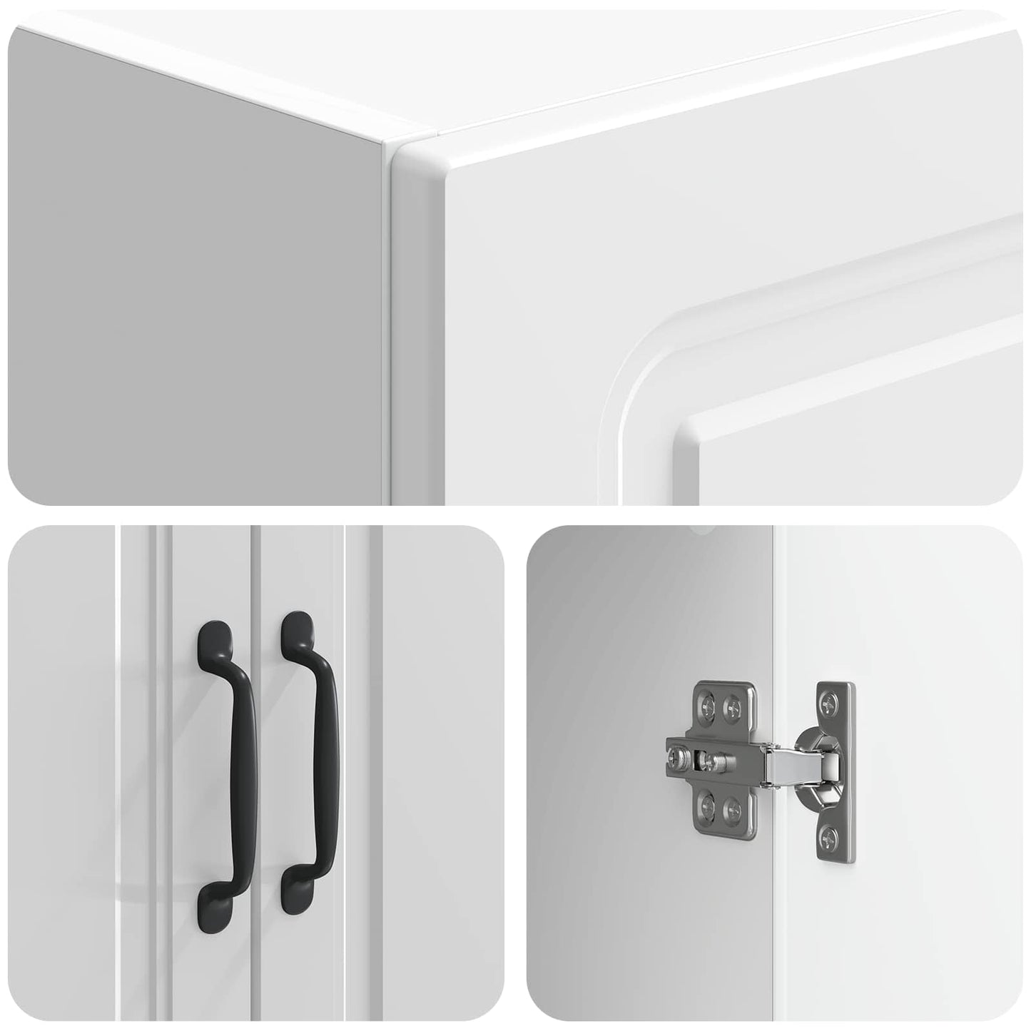 vidaXL Cabinet Set 2 pcs High Gloss White Engineered Wood
