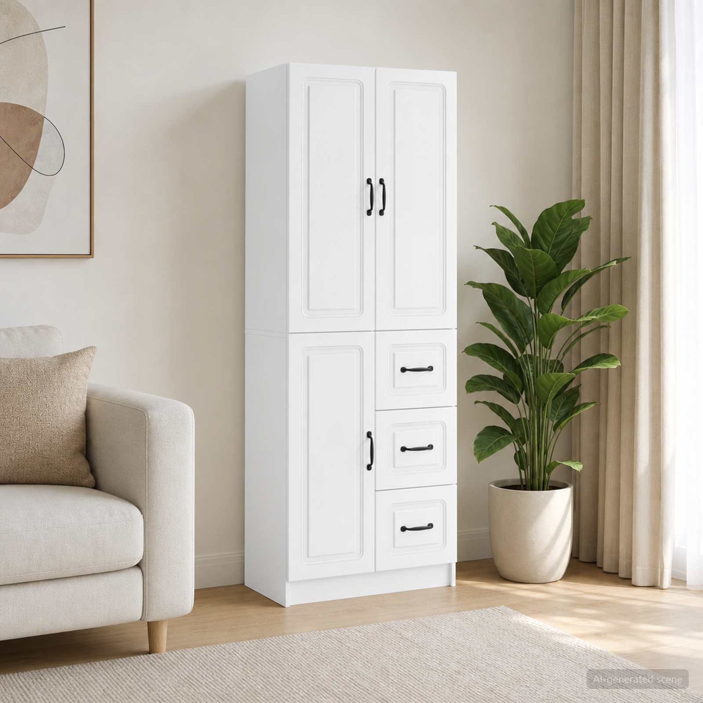 vidaXL Cabinet Set 2 pcs High Gloss White Engineered Wood