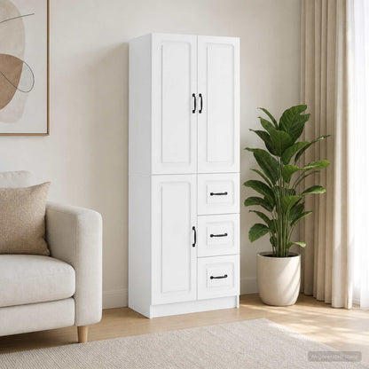 vidaXL Cabinet Set 2 pcs High Gloss White Engineered Wood