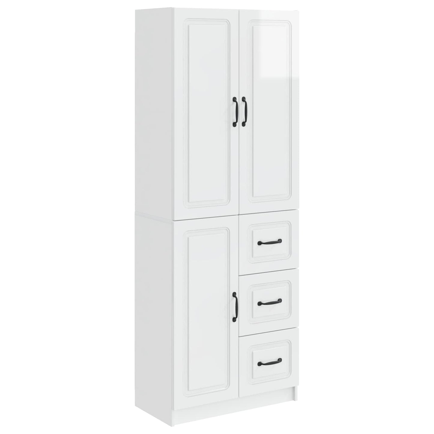 vidaXL Cabinet Set 2 pcs High Gloss White Engineered Wood
