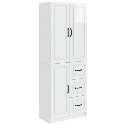 vidaXL Cabinet Set 2 pcs High Gloss White Engineered Wood