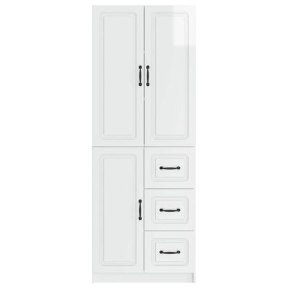 vidaXL Cabinet Set 2 pcs High Gloss White Engineered Wood