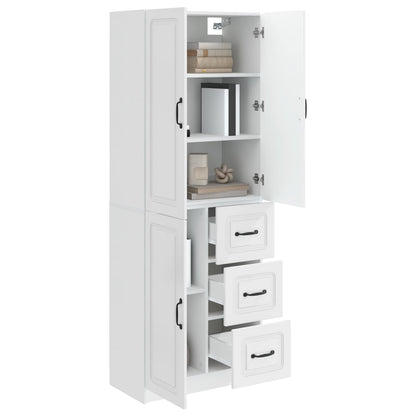 vidaXL Cabinet Set 2 pcs High Gloss White Engineered Wood