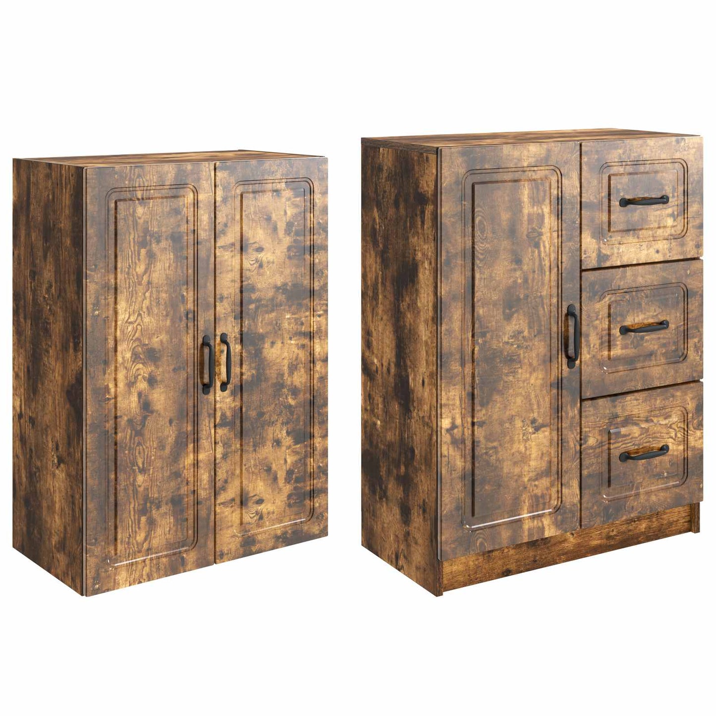 vidaXL Cabinet Set 2 pcs Smoked Oak Engineered Wood