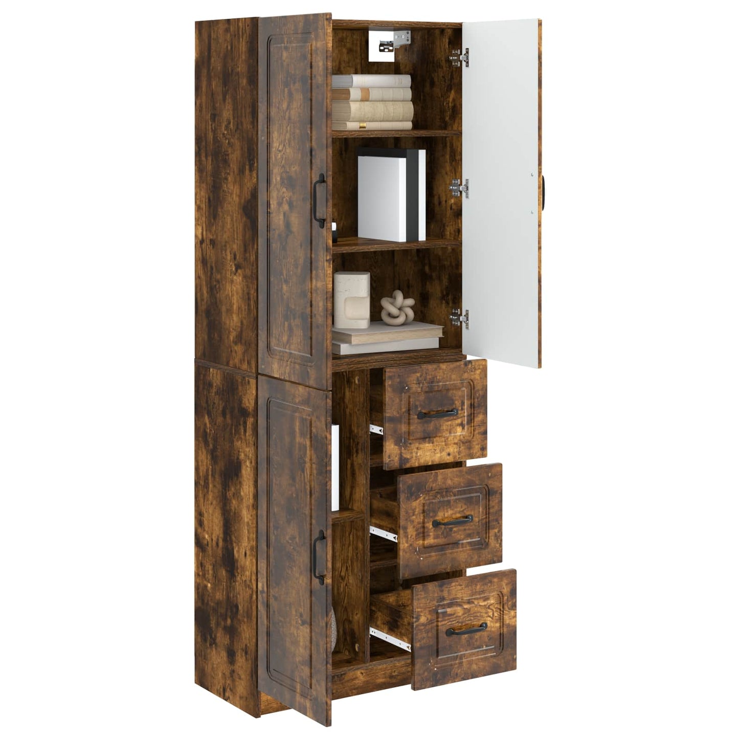 vidaXL Cabinet Set 2 pcs Smoked Oak Engineered Wood