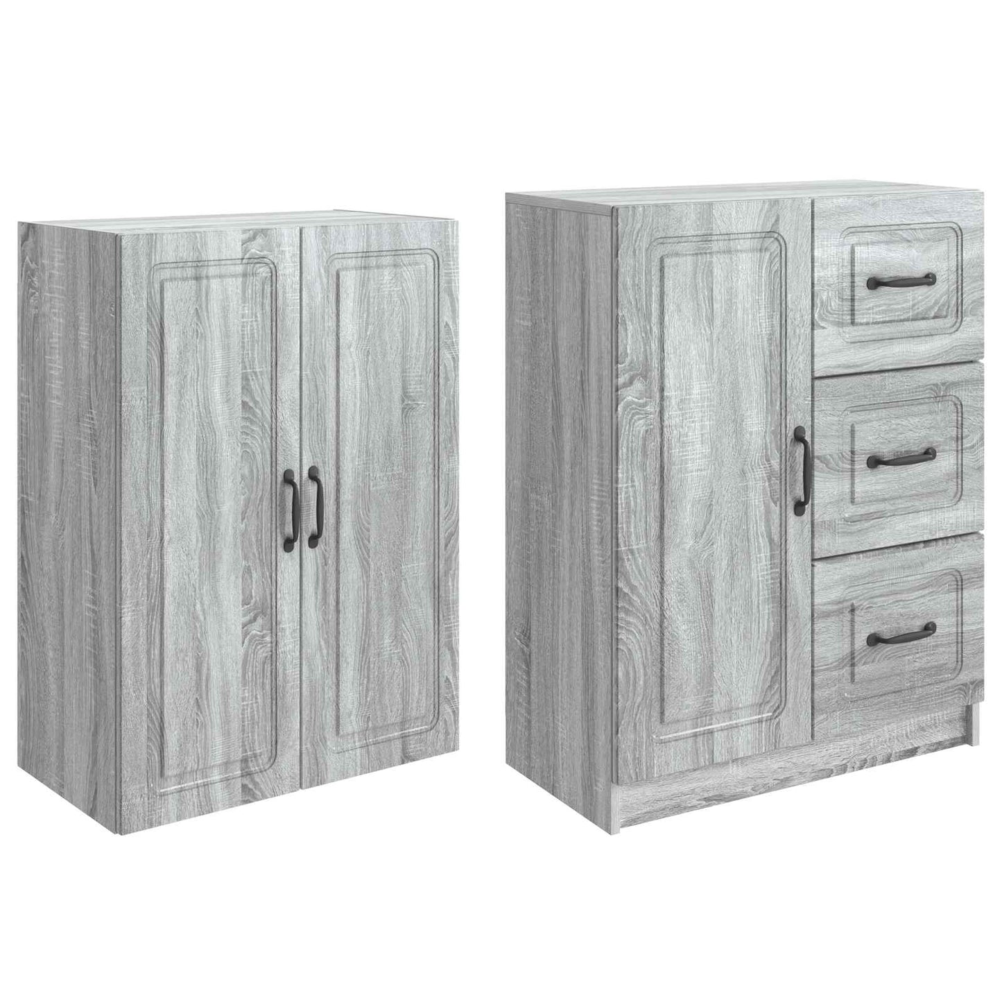 vidaXL Cabinet Set 2 pcs Grey Sonoma Engineered Wood